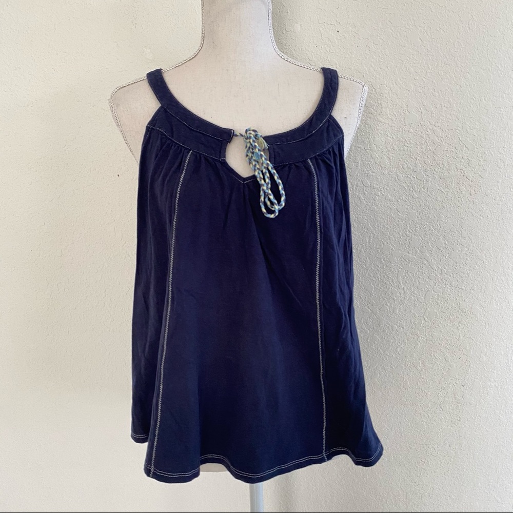 Lucky Brand Navy Embroidered Tank Top Size M